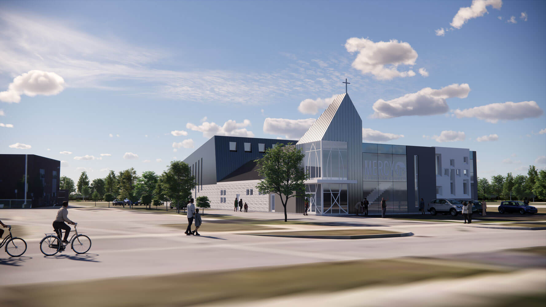 Church building rendering